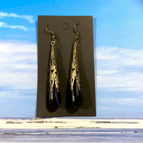 Antique style lapis earrings - Picture 1 of 1